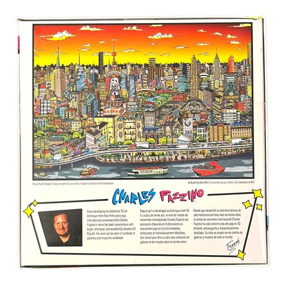 NIB Charles Fazzino 300 Pc Jigsaw Puzzle As Dusk Falls Over NYC - Picture 2 of 3